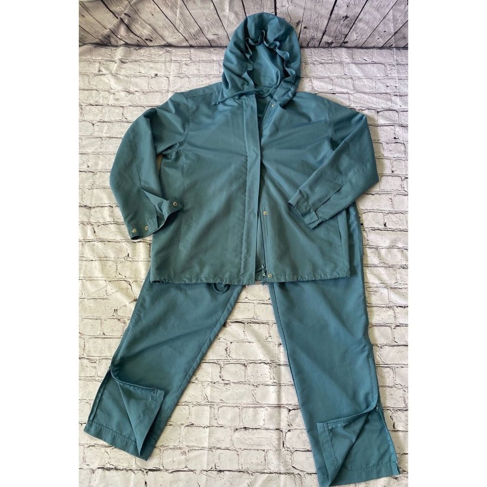 Women's Vintage Izod‎ Two Piece Hooded Track Suit Green Jacket Small Pant Medium - Picture 14 of 16